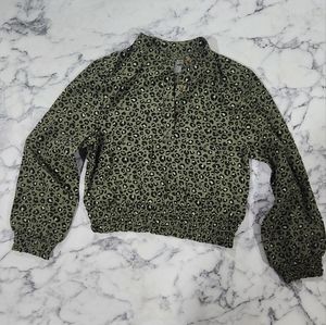 Leopard Print Green Women's Top